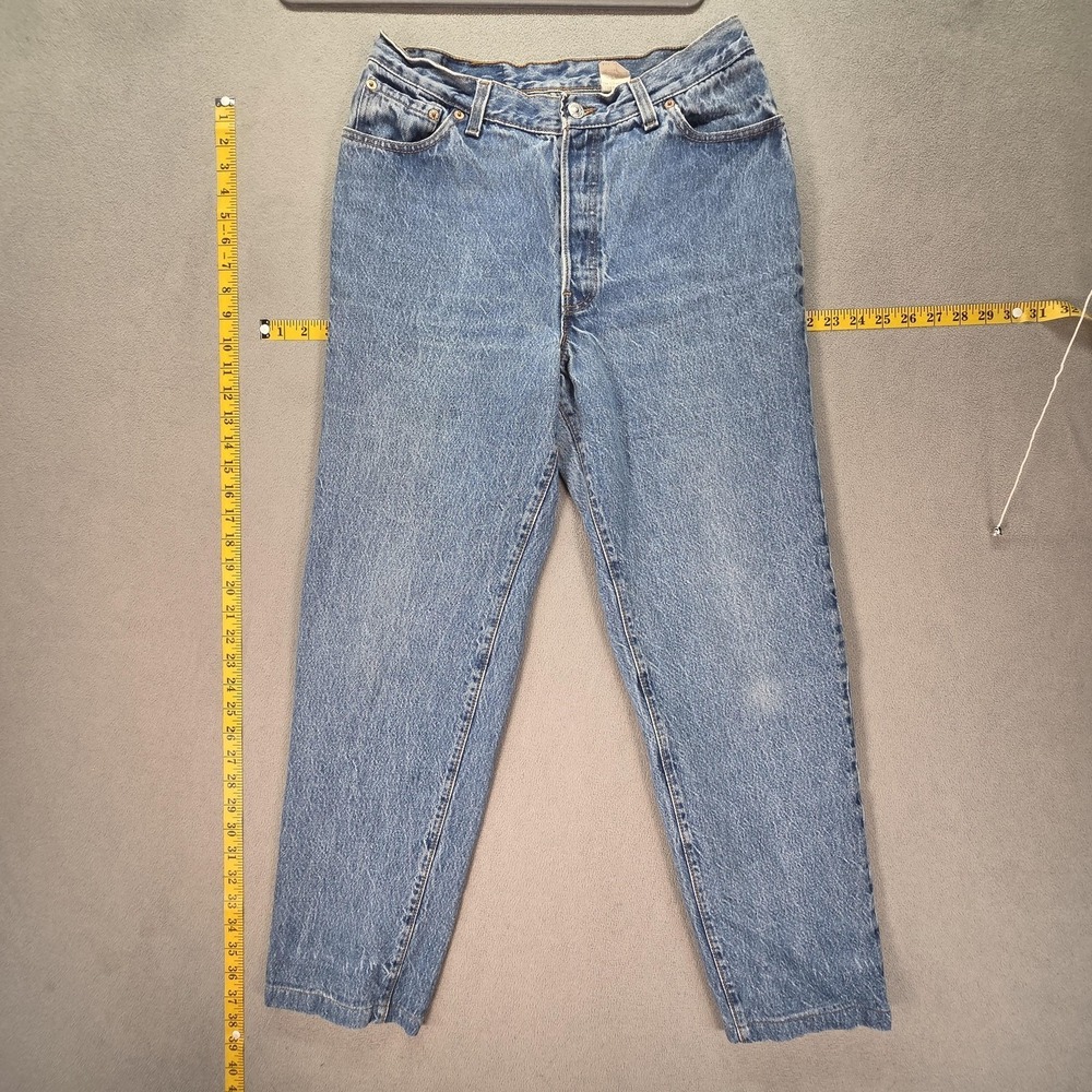 VTG Levis 501 Jeans Womens Blue Medium Wash‎ High Rise Altered Hem Fits 28x27